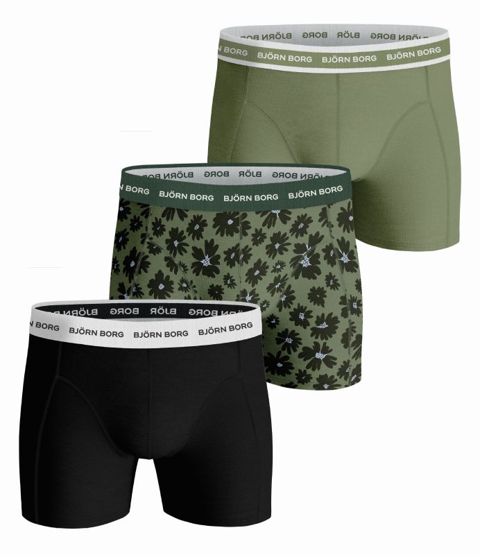 Björn Borg Shorts Sammy BB Fourflower 3P - oil green