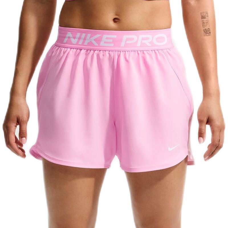 Nike Pro Dri-Fit Mid Rise Brief Lined 3in Woven - pink rise/white