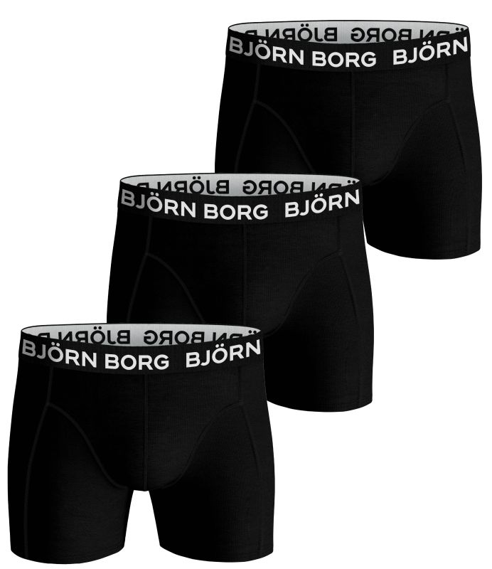 Björn Borg Shorts Solid 3P B - black beauty