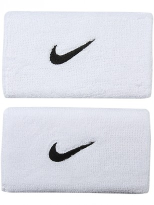 Nike Swoosh Double-Wide Wristbands - white/black