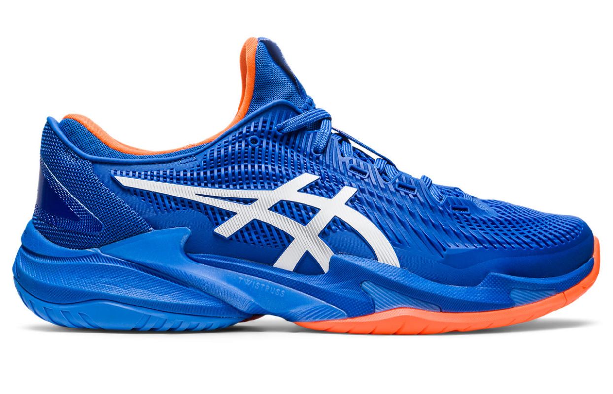 Chaussure Asics Tennis Asics Djokovic Bleu Asics Men`s Court FF