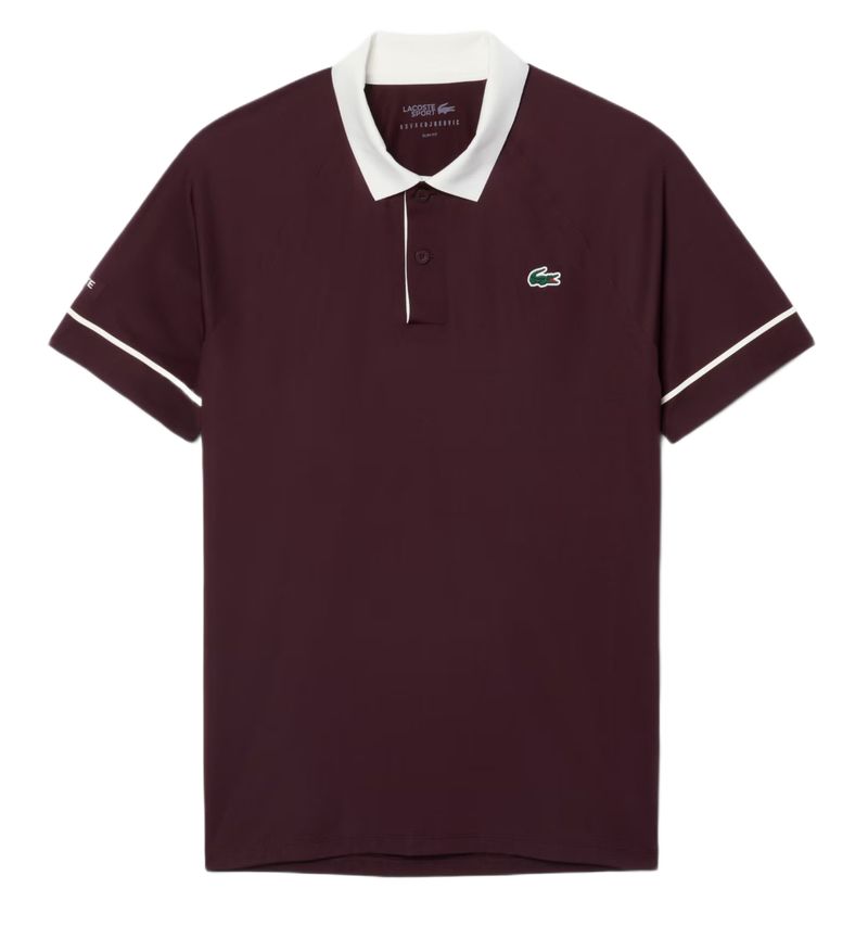 Męskie polo Lacoste Tennis x Novak Djokovic On Court - maroon/white