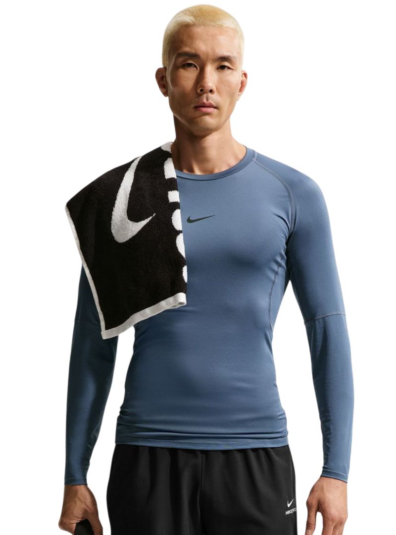 Nike Pro Dri-FIT Tight Long-Sleeve Fitness - diffused blue/black