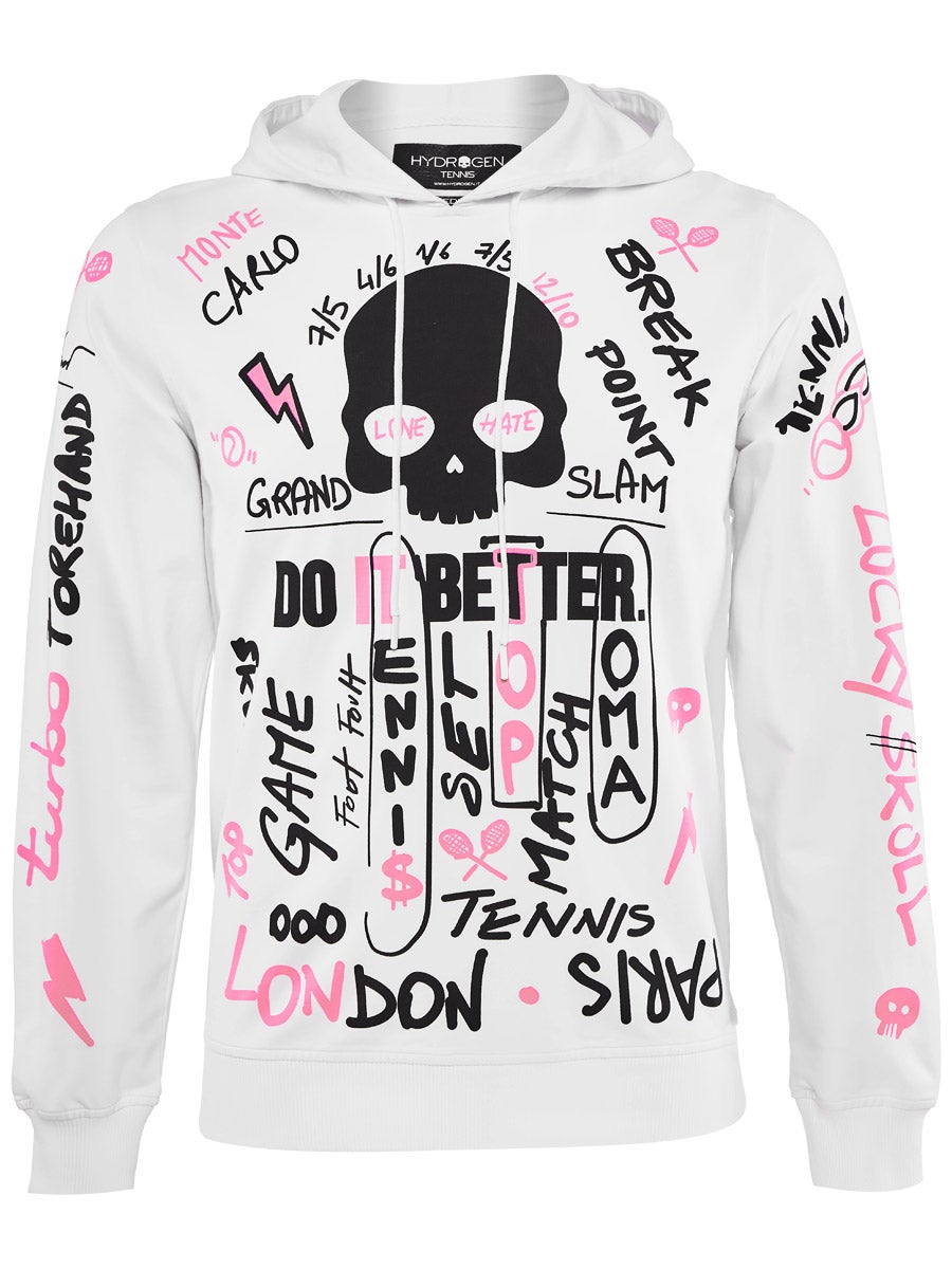 Hydrogen Graffiti Hoodie Man - white/fuchsia Hydrogen Graffiti Hoodie Man - white/fuchsia