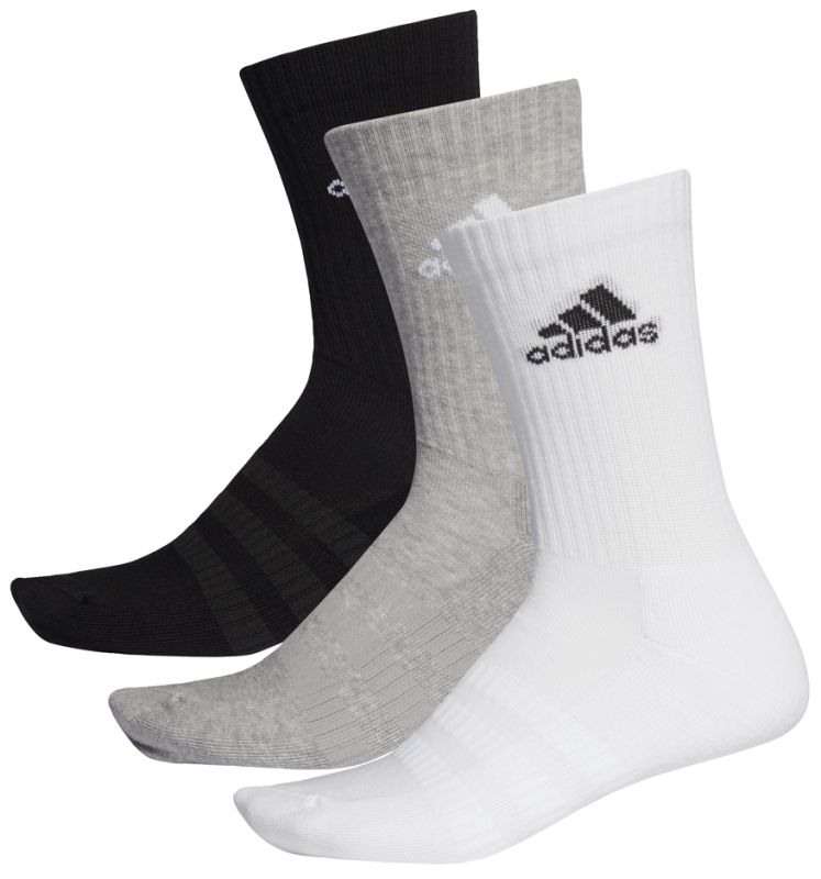 Adidas Cushion Crew 3PP - medium grey heather/medium grey heather/black