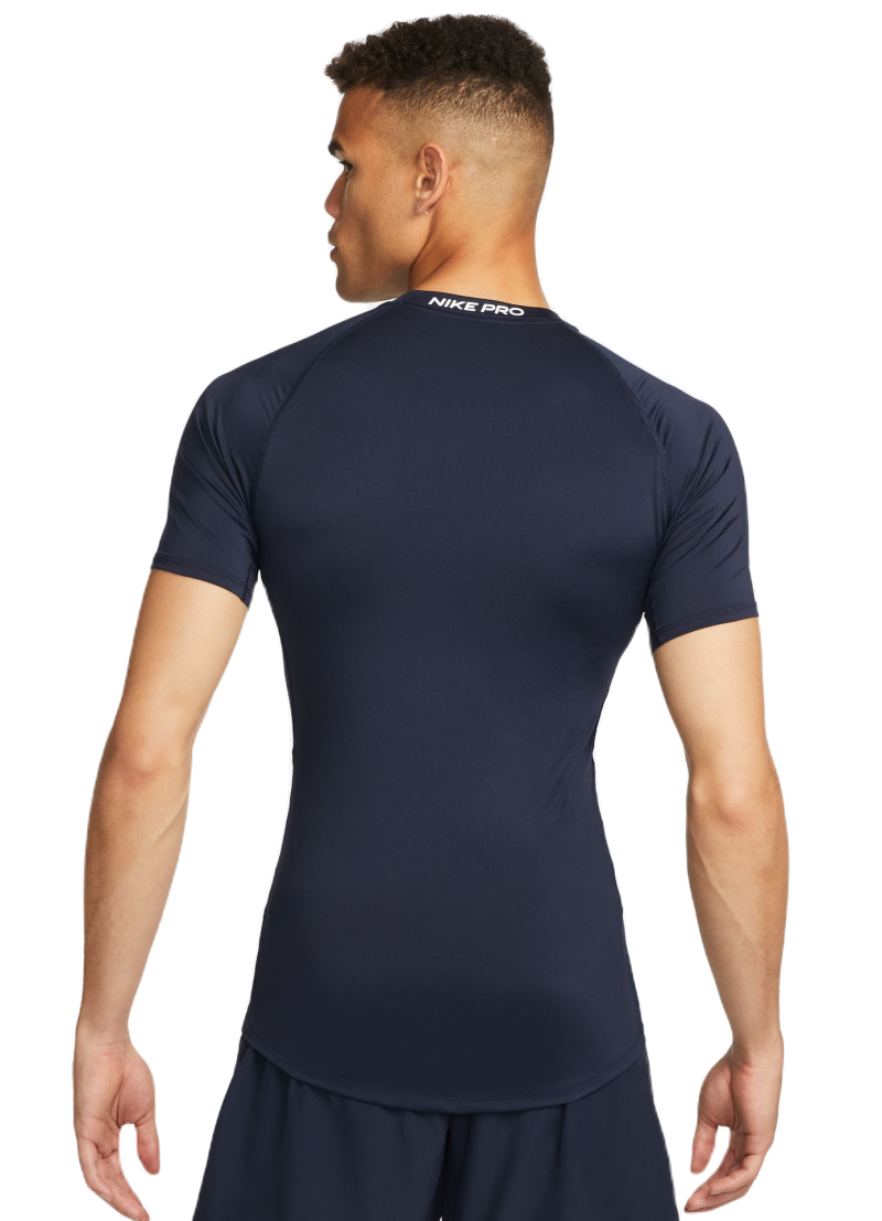 AURORA_FB7932-451_PHSFM001-2000 Nike Pro Dri-FIT Tight Short-Sleeve Fitness Top - obsidian/white