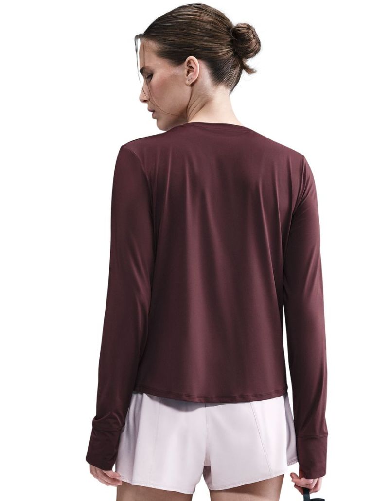 Nike One Classic Dri-FIT Long Sleeve - burgundy crush/white