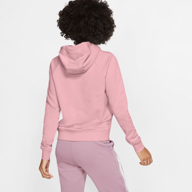 nike essential fleece hoodie in pink glaze