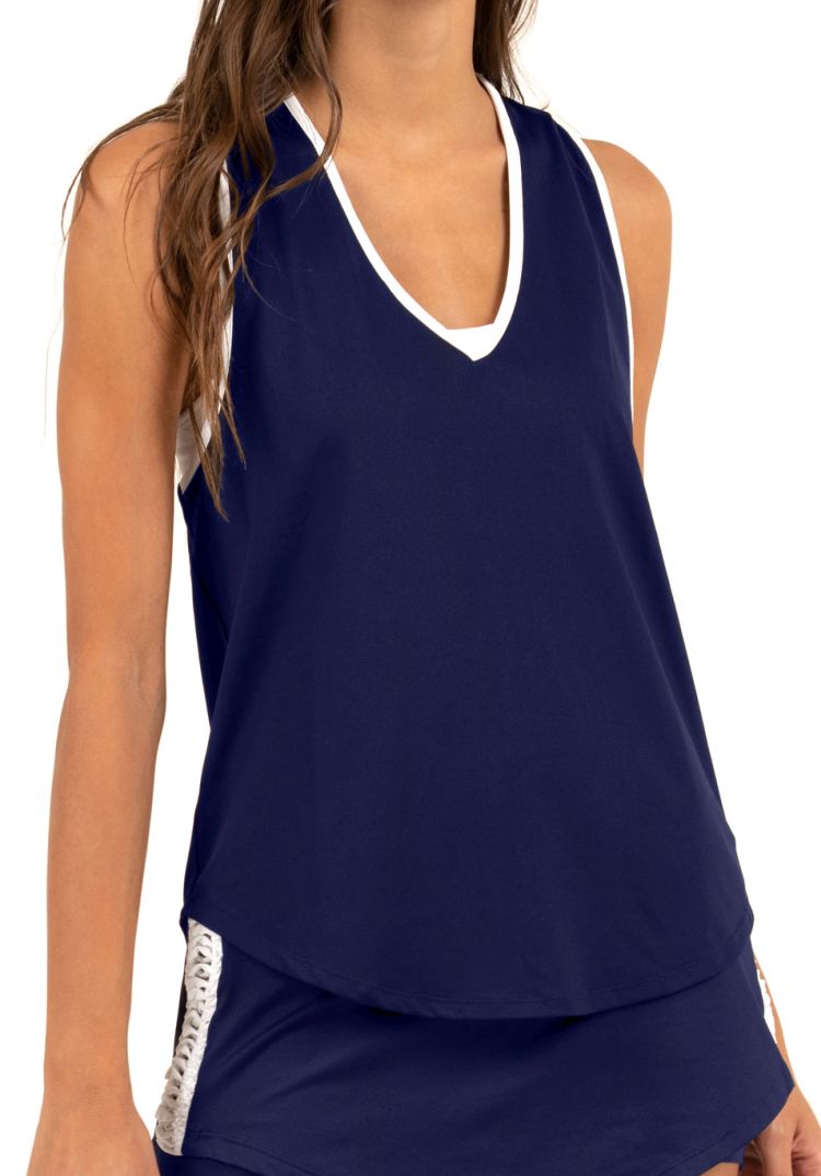 Lucky in Love Macramé Core Singlet Women - white/midnight