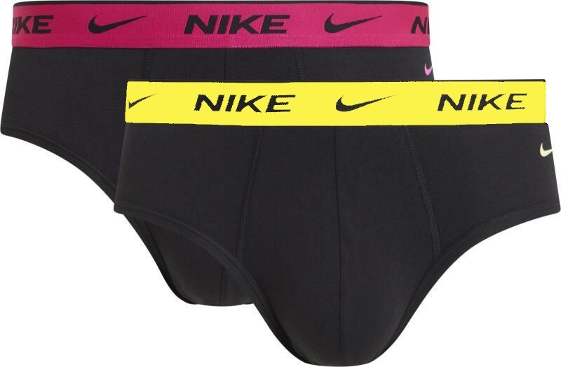 Brief2PK_BKL_LASER Nike Everyday Cotton Stretch Brief 2P - black/laser fuchsia/light laser orange