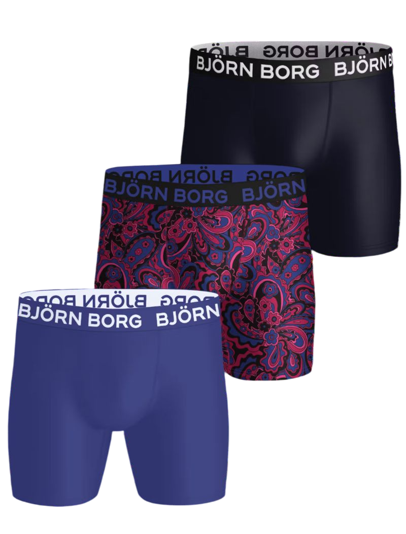 Björn Borg Sports Microfiber 3P - blue/print/navy blue 