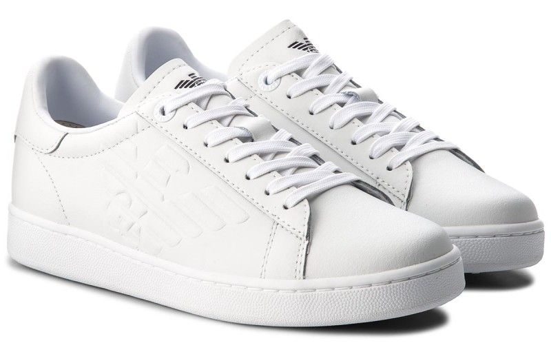 EA7 Unisex Leather Sneaker - white