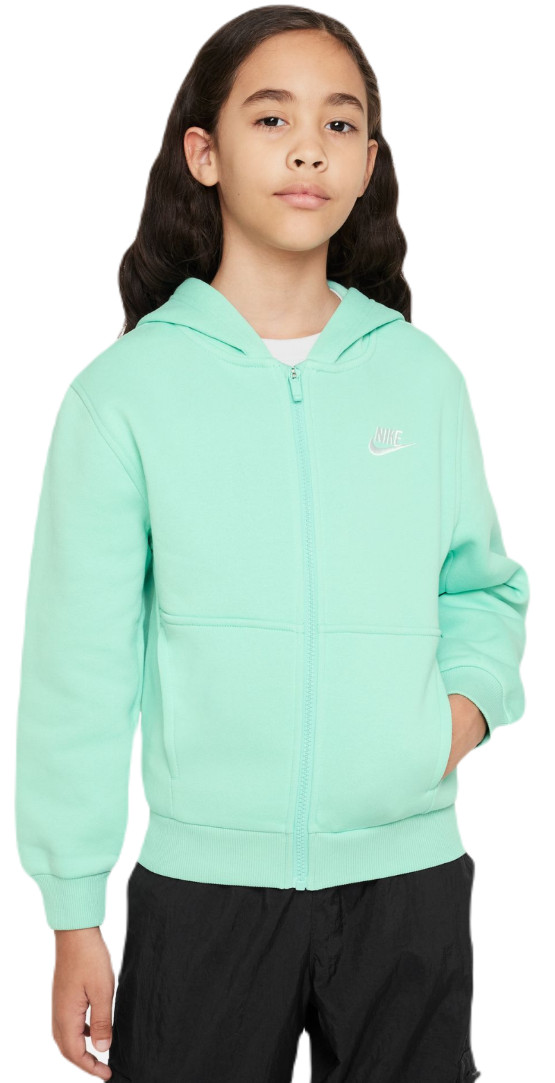 Nike Kids Club Fleece Full-Zip Hoodie - emerald rise/white Nike Kids Club Fleece Full-Zip Hoodie - emerald rise/white