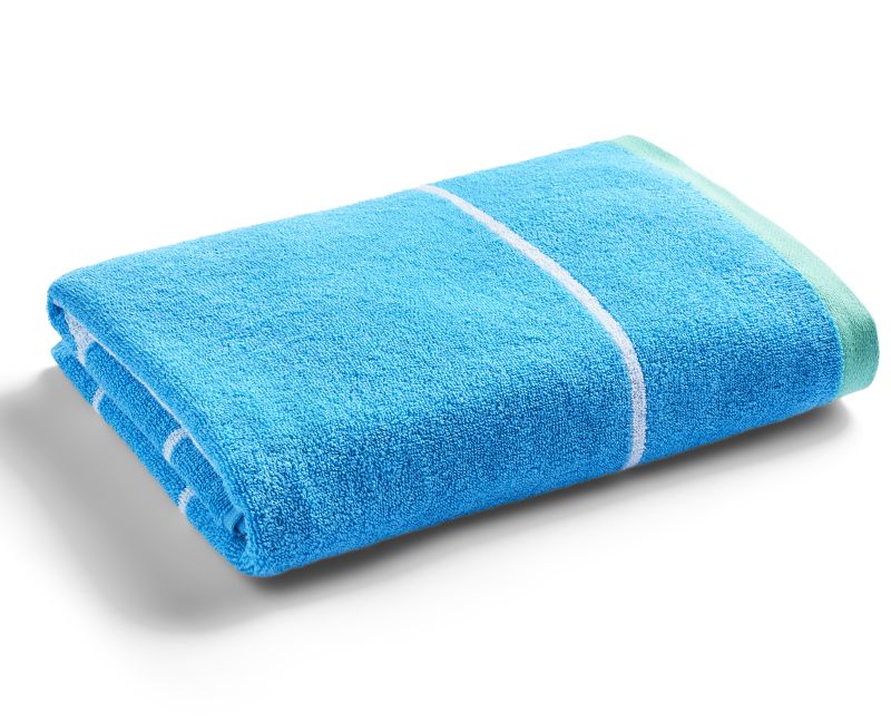 Wimbledon Tennis Court Cotton Bath - sky blue/white