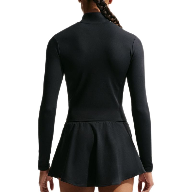 Nike One Dri-Fit 1/4 Zip Mid Layer - black/white/metallic silver