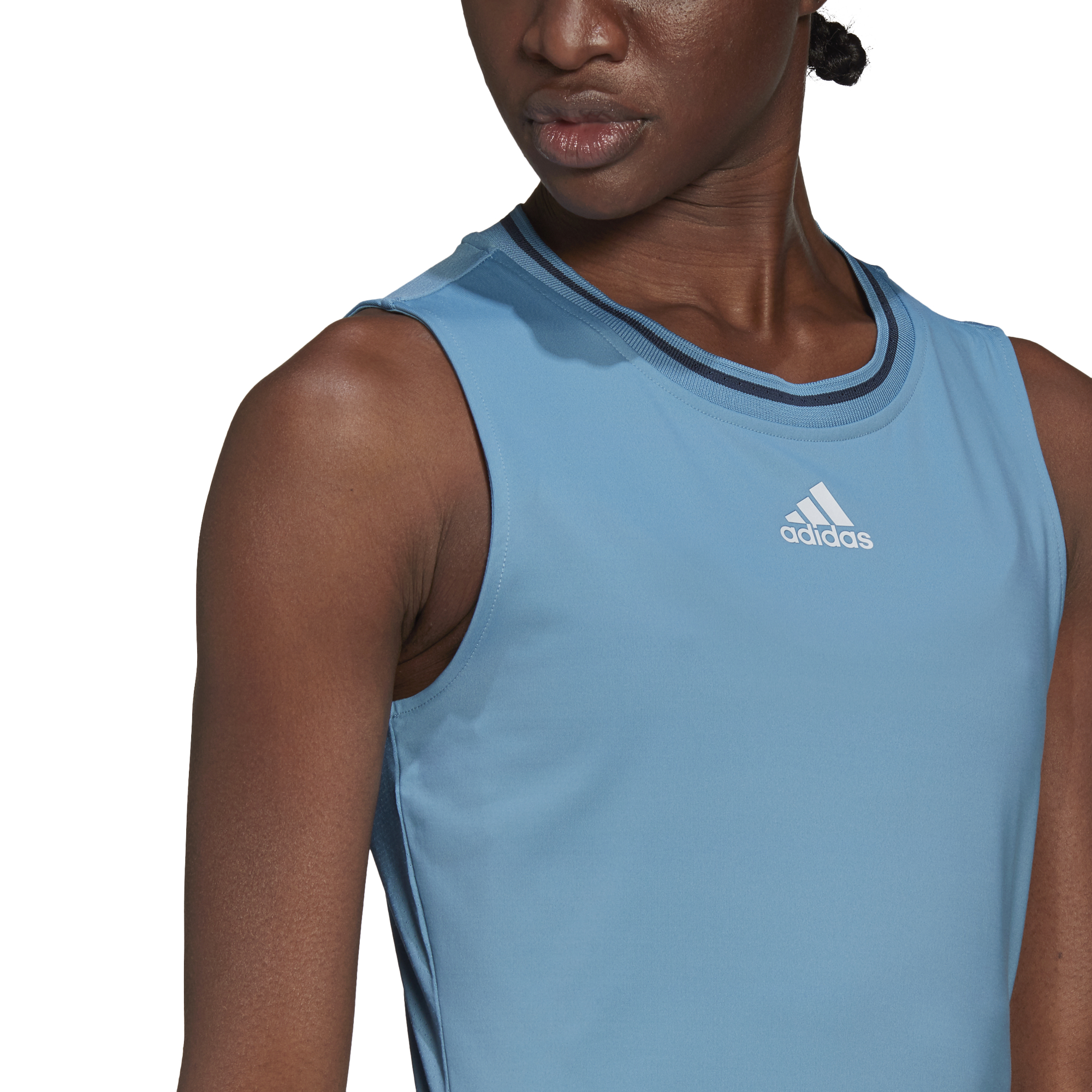Adidas Match Tank Top W - hazy blue/white