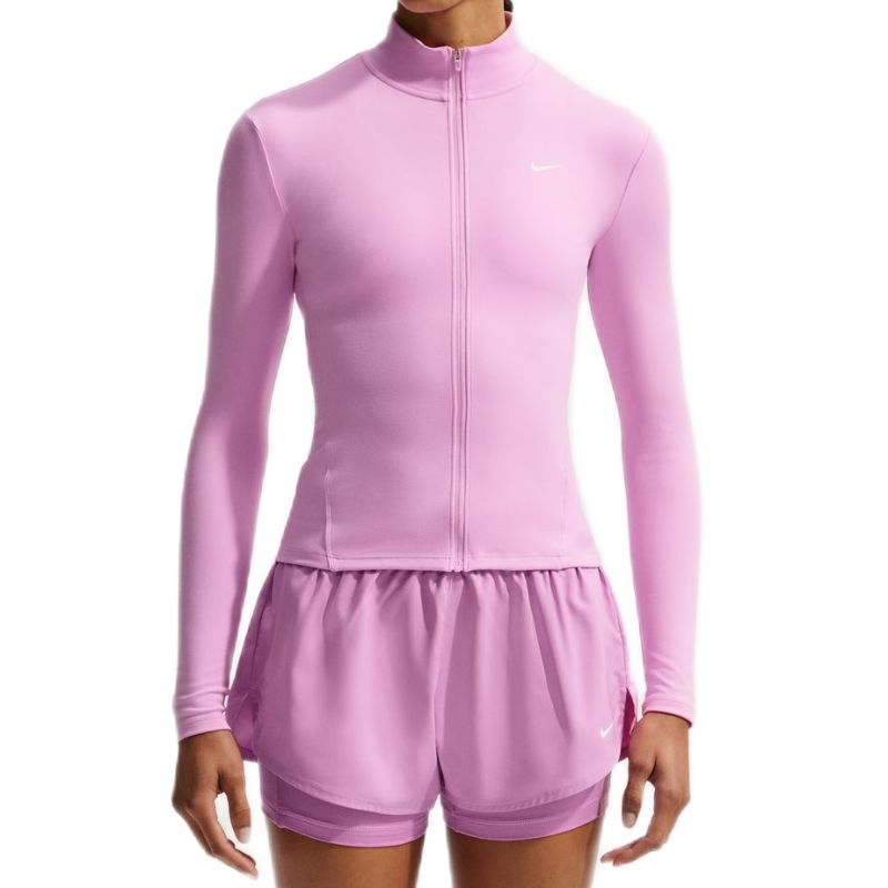 Nike One Dri-Fit Full Zip Fitted - pink rise/white