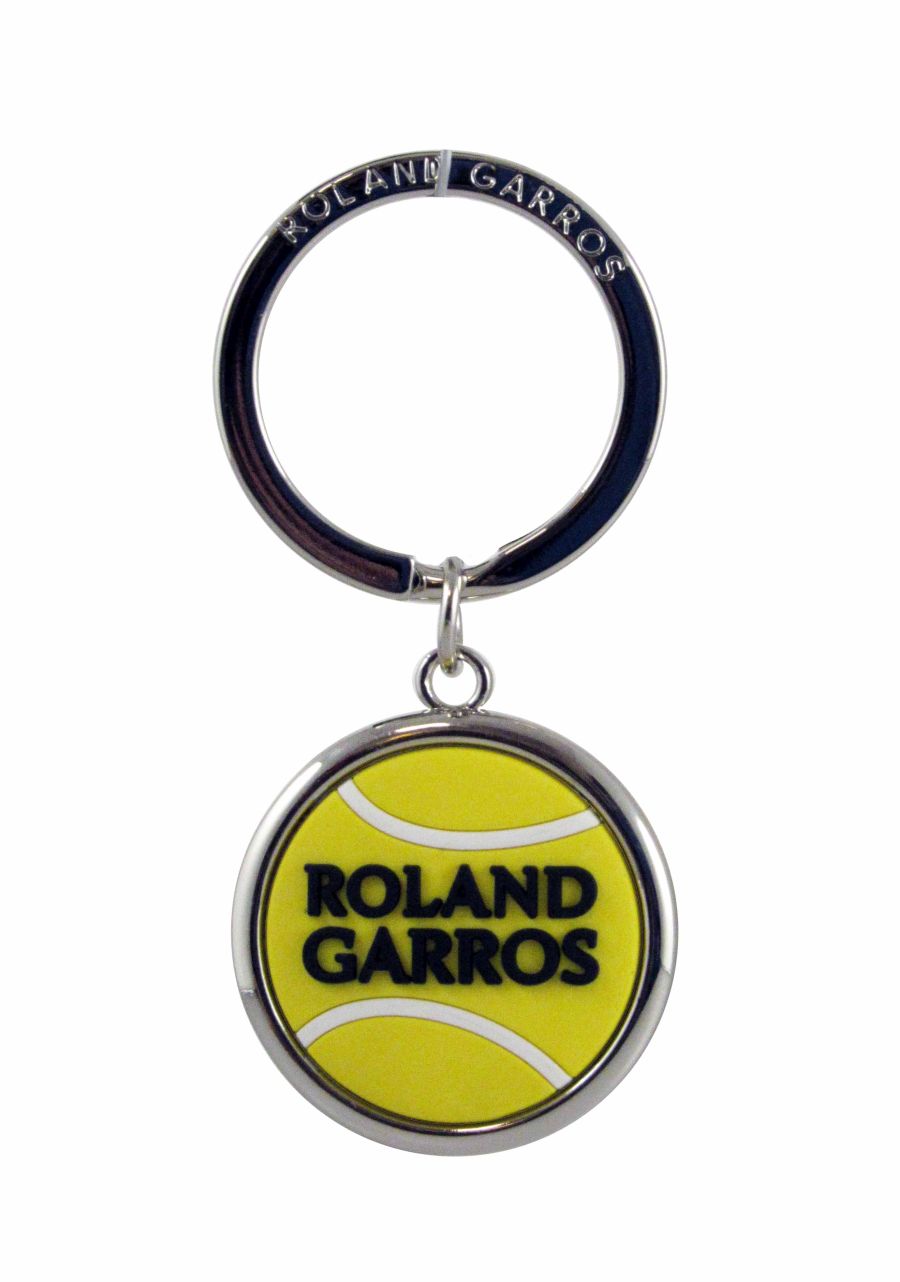 Roland Garros Rubber Tennis Ball Key Ring - yellow