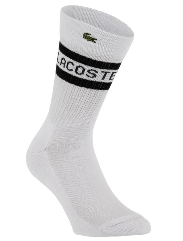 Lacoste Men's SPORT Lettered Cotton Blend Socks - white/black Lacoste Men's SPORT Lettered Cotton Blend Socks - white/black