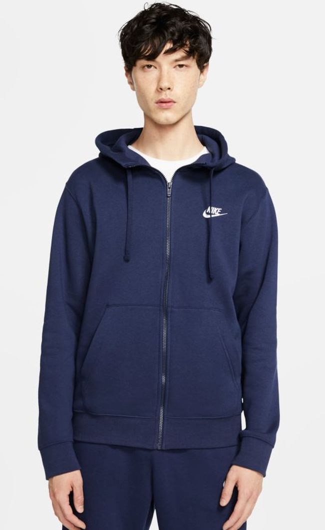 Nike Swoosh M Club Hoodie FZ BB - midnight navy/midnight navy/white