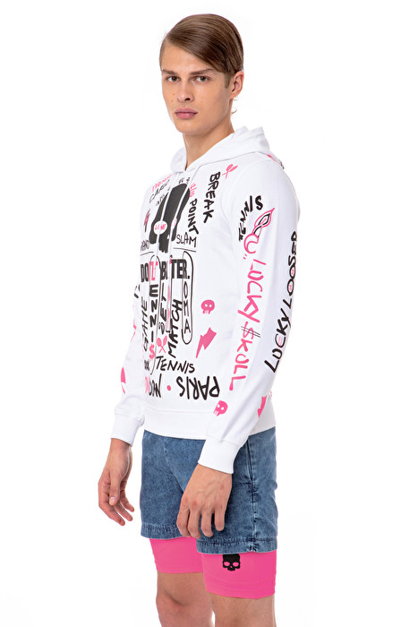 hydrogen-graffiti-hoodie-man-white-fuchsia-4 Hydrogen Graffiti Hoodie Man - white/fuchsia