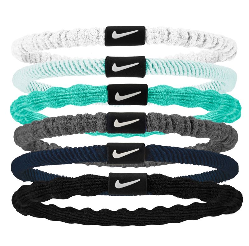 Nike Flex Hair Tie 6P - white/glacier blue/white/black