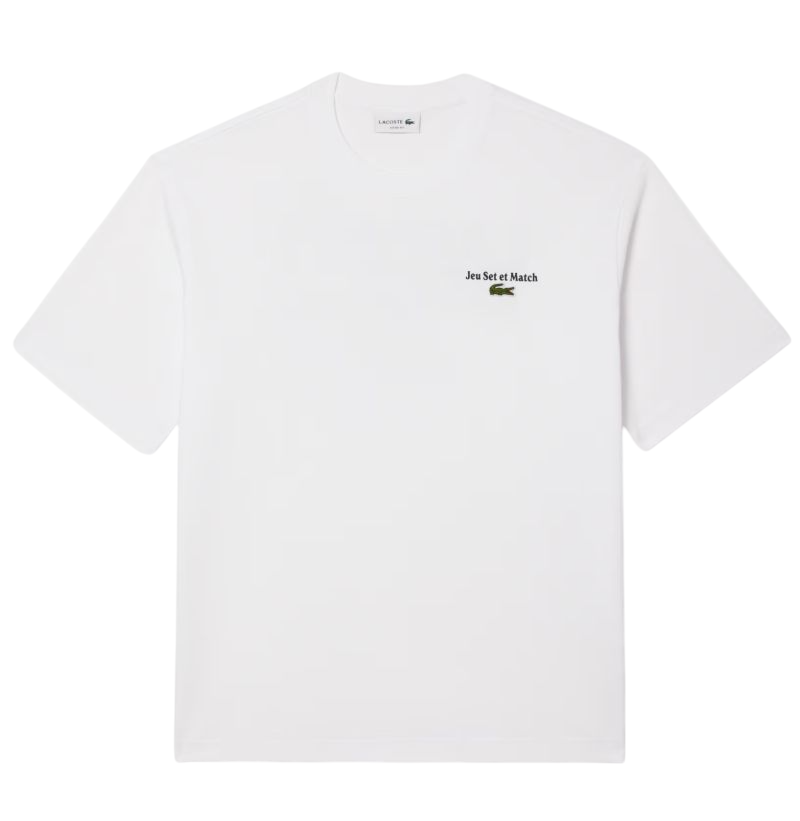 Lacoste Loose Fit Heavy Jersey Printed - white