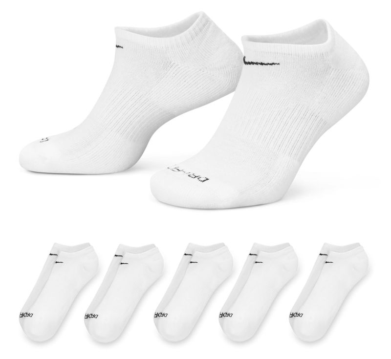 Nike Everyday Plus Cushioned Training No-Show Socks 6P - white