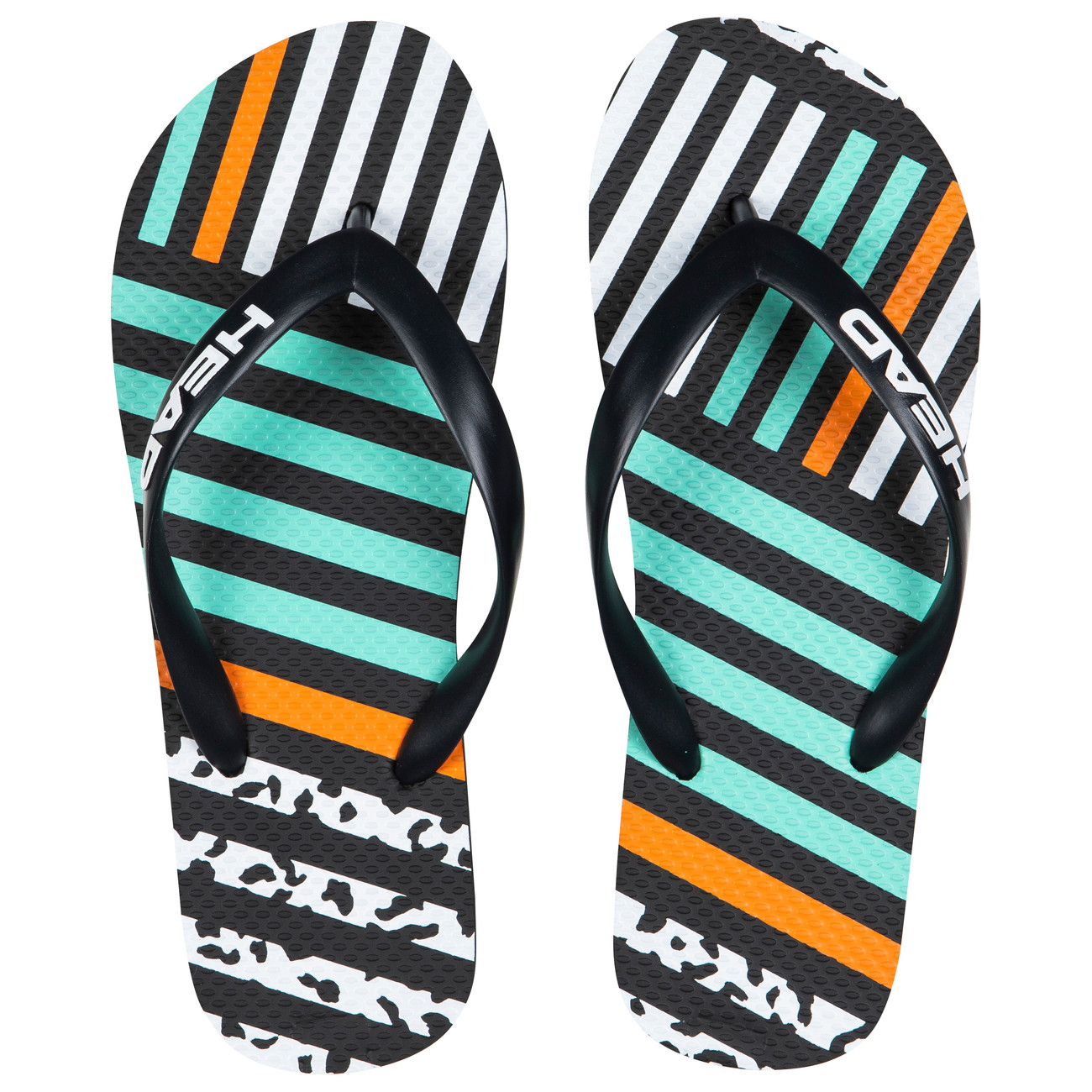 Head Beach Slippers - black/print vision