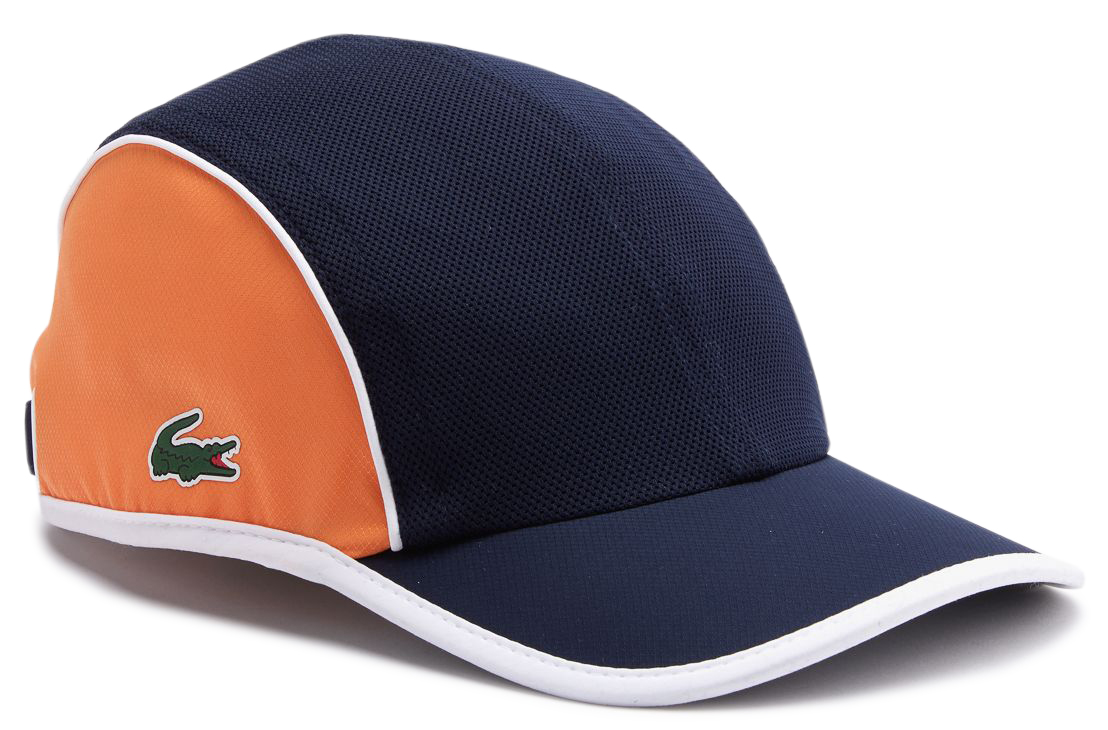 RK1076_CN3_24WIpndKrETeH38 Lacoste Men's SPORT Mesh Panel Light Cap - navy blue/orange/green/white