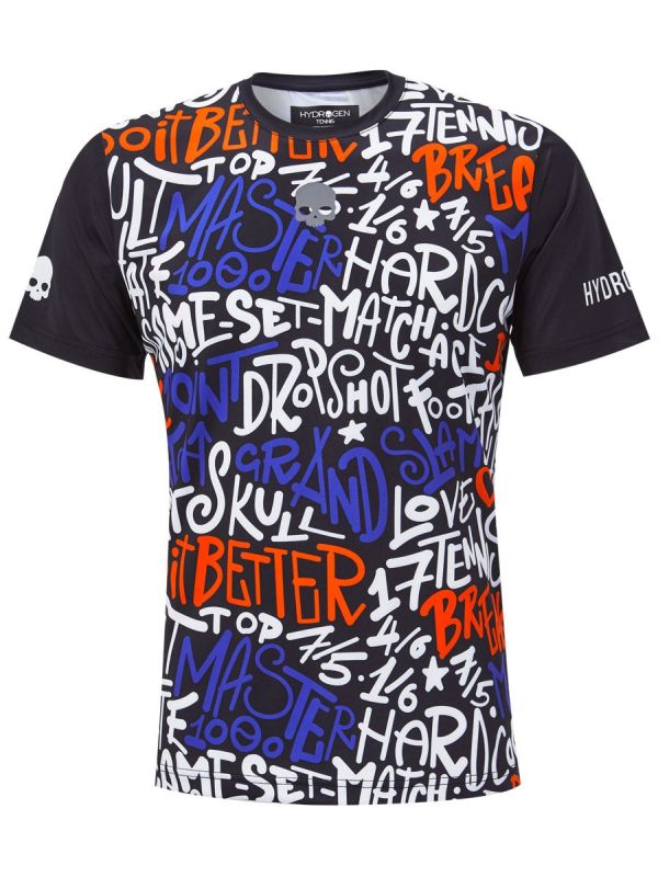 hydrogen-graffiti-tech-tee-man-black-1 Hydrogen Graffiti Tech Tee Man - black
