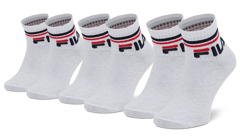 Fila Junior Quarter Plain Tennis Socks 3P - white