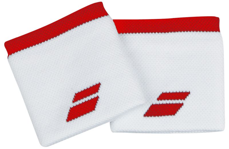 Babolat Logo Wristband - white/tomato red Babolat Logo Wristband - white/tomato red
