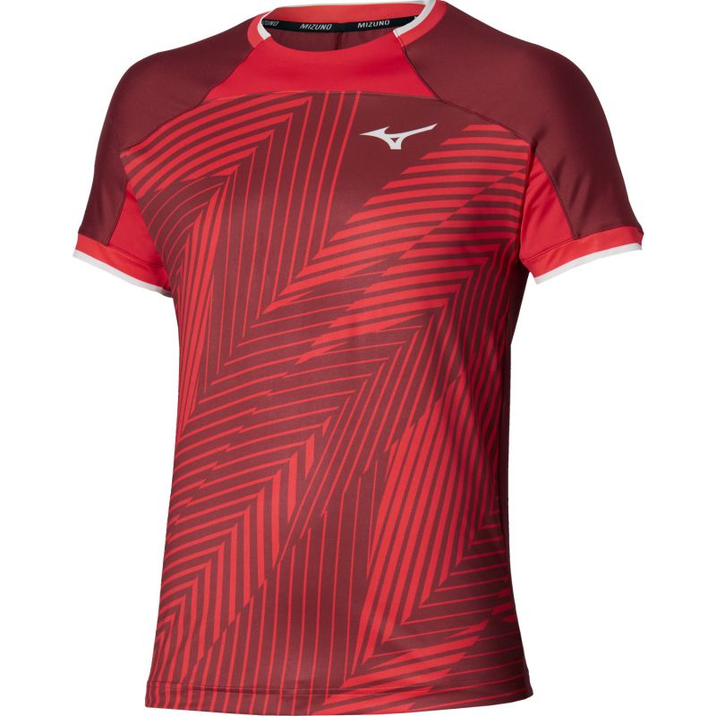 Mizuno Stargazer Shadow Graphic Short-Sleeve - sun dried tomato