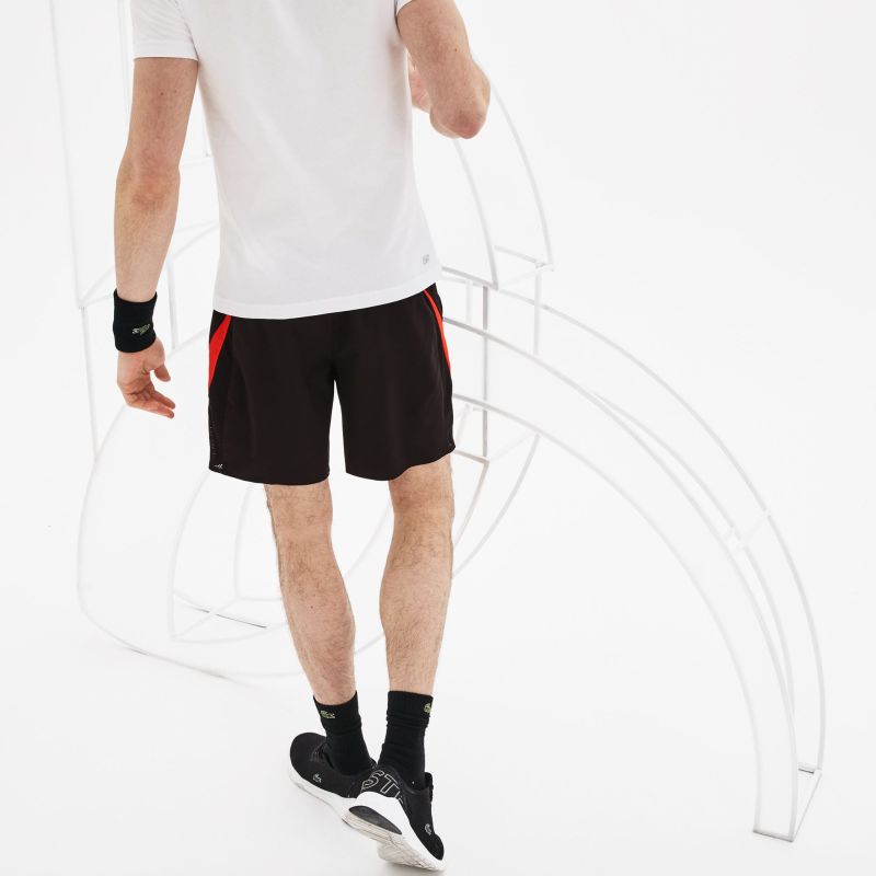 Lacoste Men's SPORT Novak Djokovic Collection Ultra Light Shorts - black/red