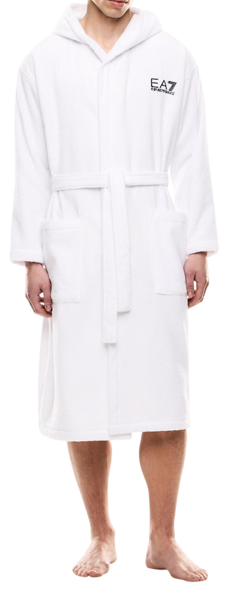 EA7 Cotton Terry Bathrobe - white EA7 Cotton Terry Bathrobe - white