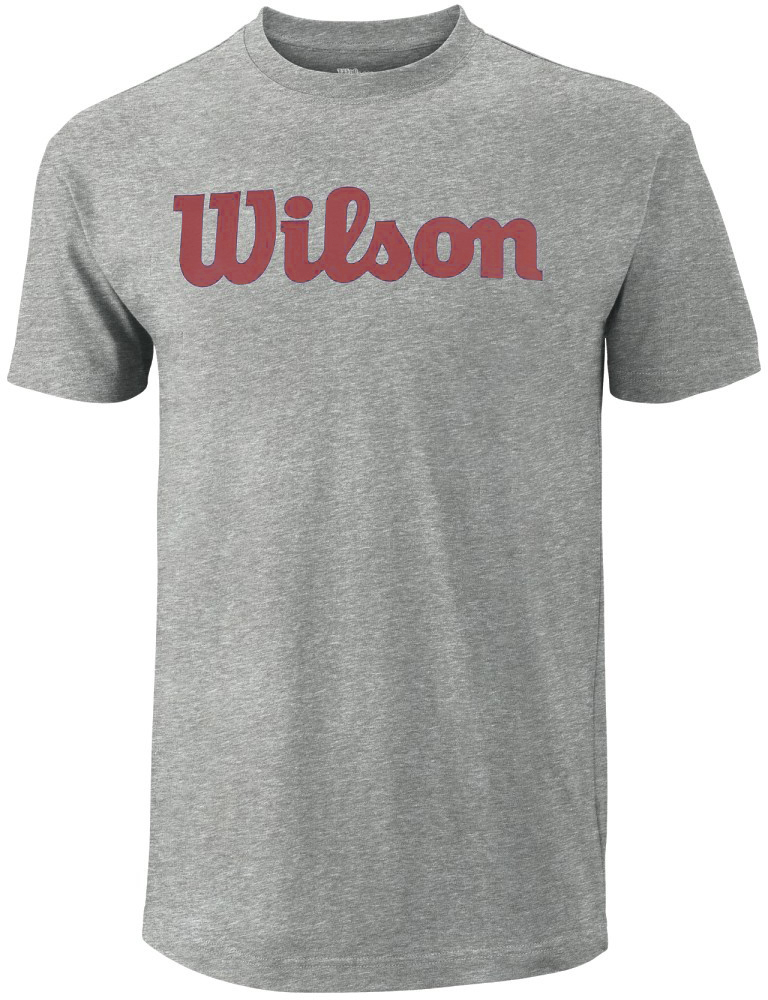 Wilson Script Cotton Tee - heather grey/red Wilson Script Cotton Tee - heather grey/red
