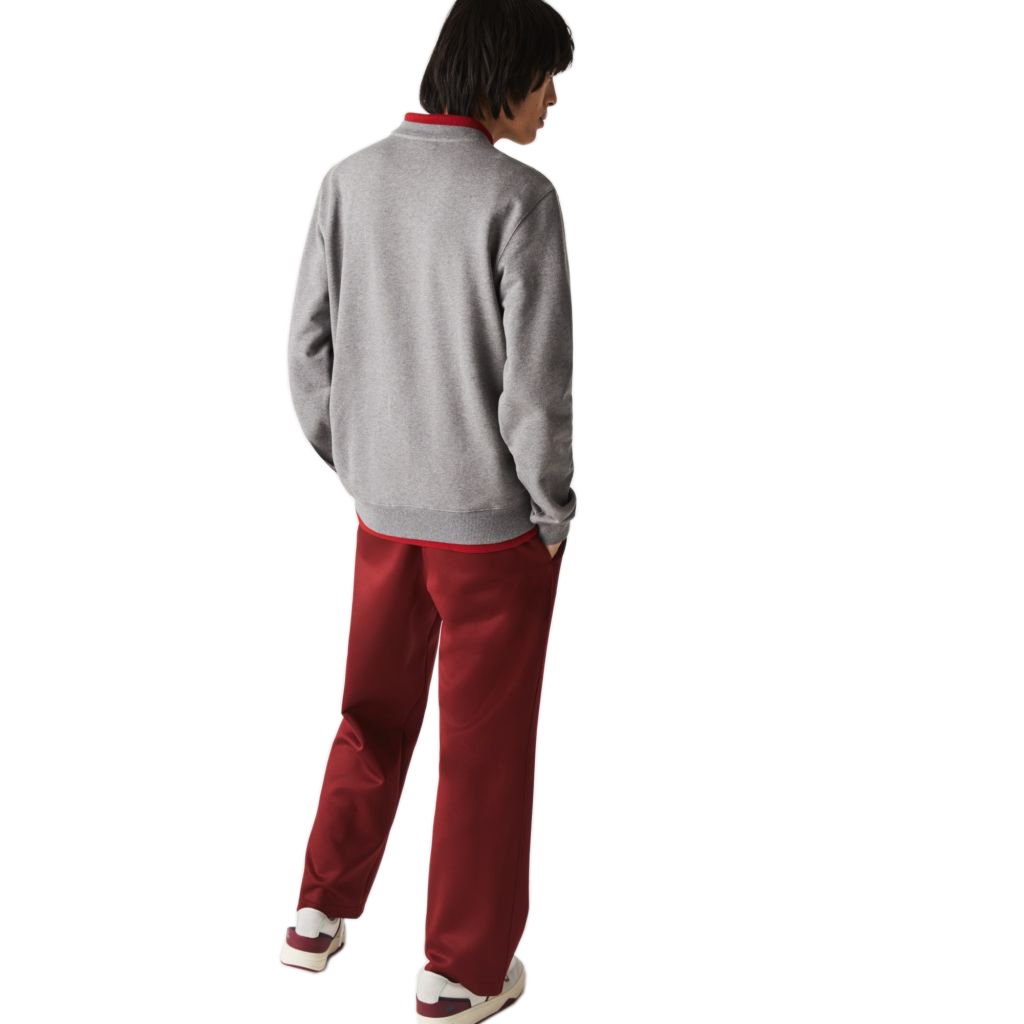 x1kE7yz3CS0bCCpoAajzAxa5GrGn Lacoste Men's Pennants L Badge Zippered Cotton Fleece Sweatshirt - grey chine