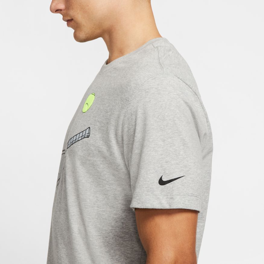 Nike Court Tee DFCT Racquet GFX - dark grey heather
