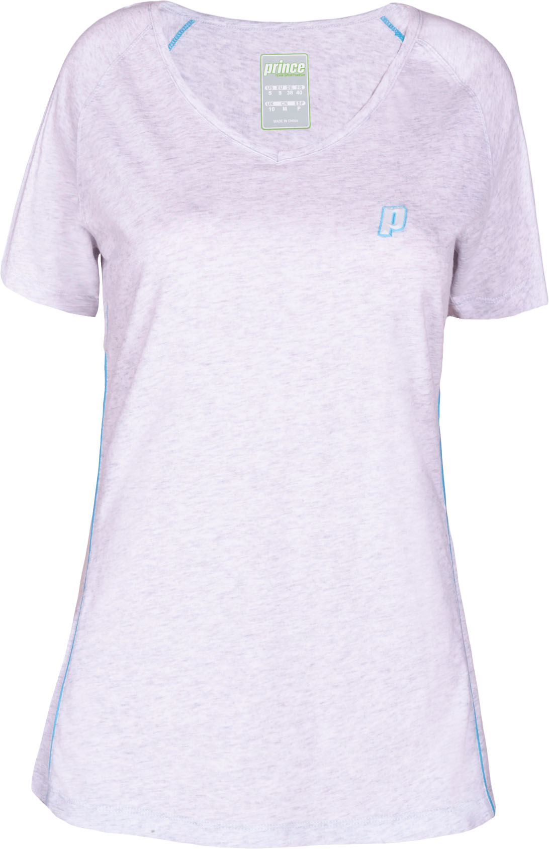 Prince V-Neck T-shirt - grey/azure
