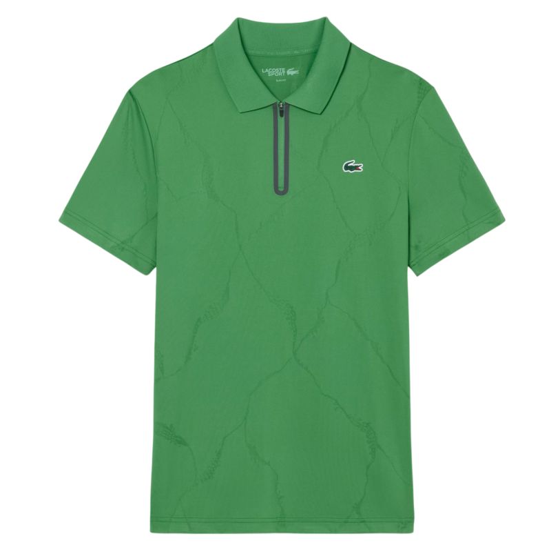 Męskie polo Lacoste Ultra Dry Jacquard Crocodile Tennis - green