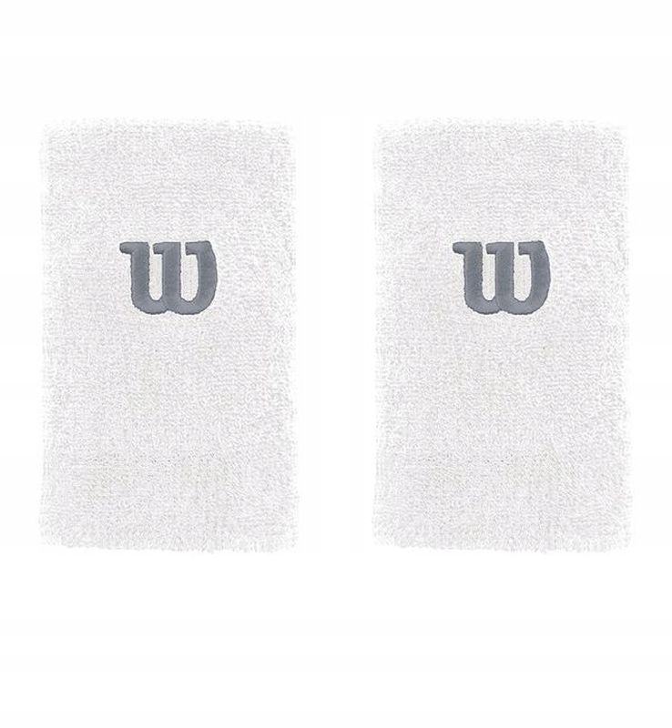 Wilson Extra Wide W Wirstband - white/white/trade winds