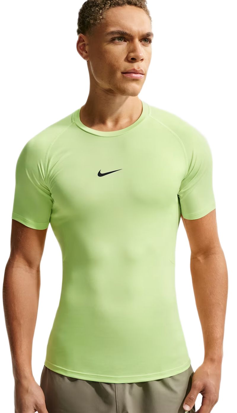 Nike Pro Dri-FIT Tight Short-Sleeve Fitness - light liquid lime/black 