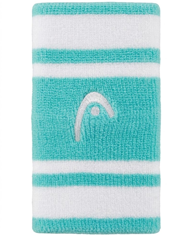 Head Wristbands Striped 5" - tourquoise/white Head Wristbands Striped 5" - tourquoise/white