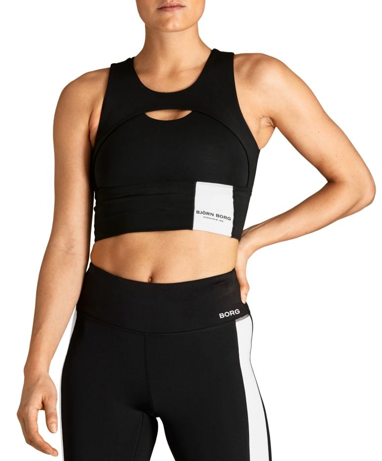 Björn Borg Overlap Crop Top W STHLM - black beauty