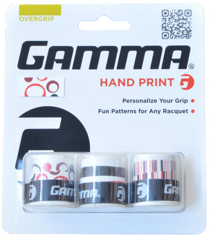 Gamma Hand Print white/red 3P