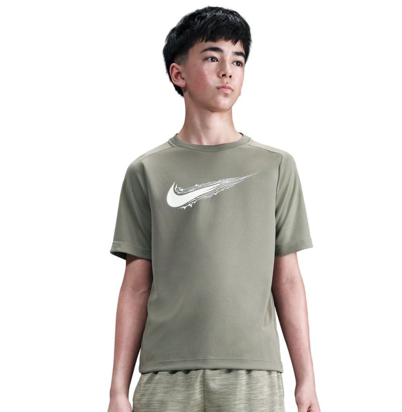Nike Boys Multi Dri-FIT Short-Sleeve - light army/white