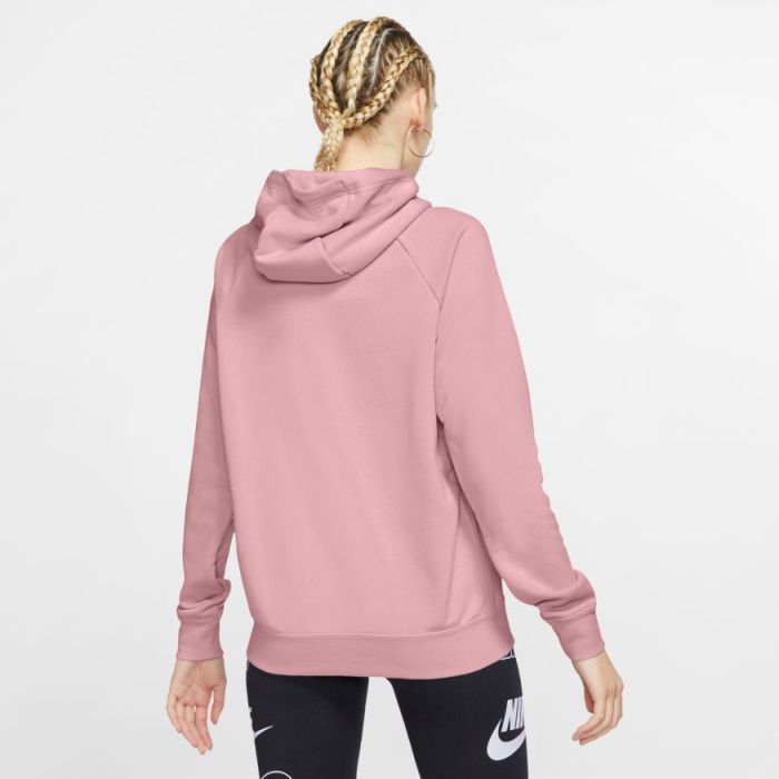 nike essential fleece hoodie in pink glaze