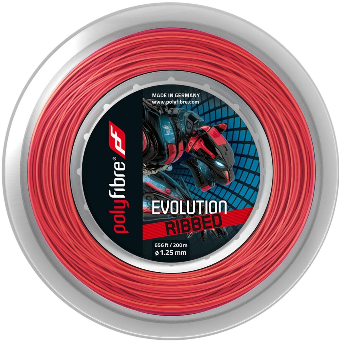 Polyfibre Evolution Ribbed (200 m) - red