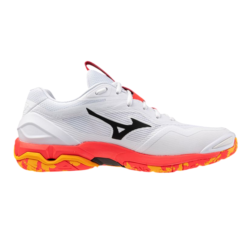 Mizuno Wave Stealth 6 - white/fiery coral2/citrus